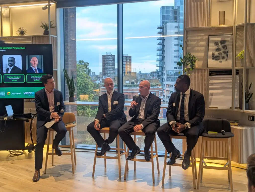 Building Owner Panel discussion at Bueno London event on smart building analytics and decarbonisation