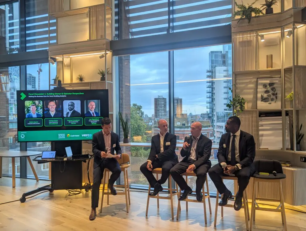 Bueno Analytics Building Analytics Event London Owners Perspective Building Owner Panel discussion at Bueno London event Oct 25 on smart building analytics and decarbonisation